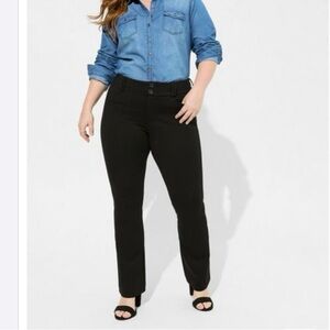 TORRID Trouser Studio Slimming Black Luxe Ponte Zip 2 Button Pkts NWT Sz 16R